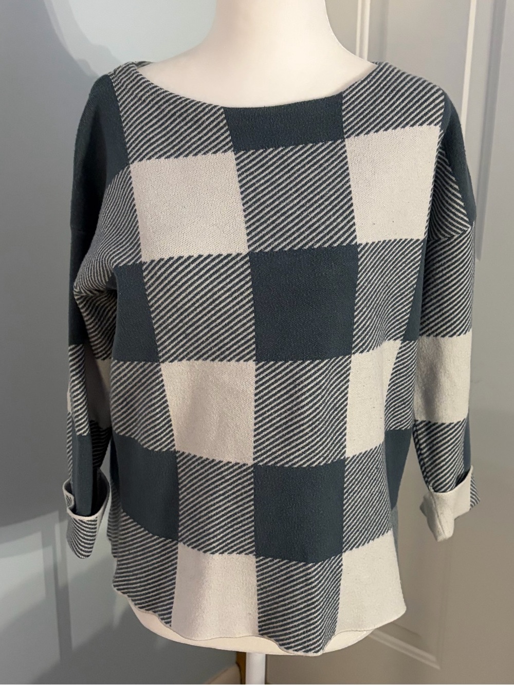 Green Buffalo Plaid Sweater